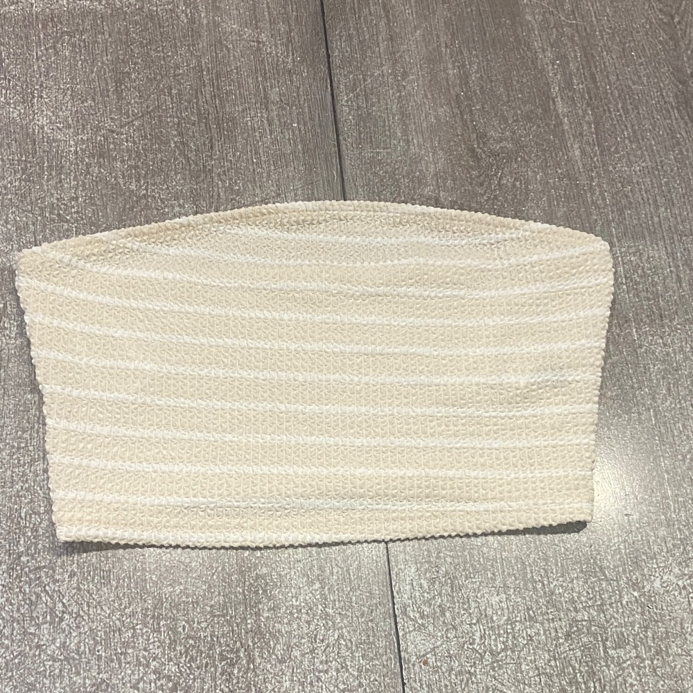 Cream Strapless Top